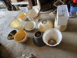 Lot of Assorted Lampshades Including Various Styles and Sizes