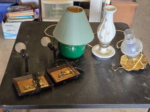 Various Lamps and Lighting Fixtures Including Table Lamps and Wall Sconces