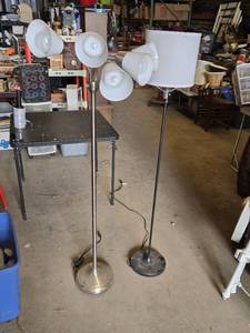 Set of Floor Lamps including Multi-Light (one cracked shade) and Single Shade Styles