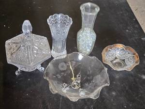 Glassware Collection including Decorative Bowls and Vases