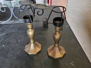 Brass and Iron Candle Holders and Candelabras