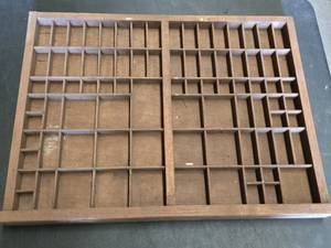 Antique Wooden Printers Tray