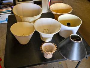 Lot of Assorted Lamp Shades Including Beaded and Embroidered Designs