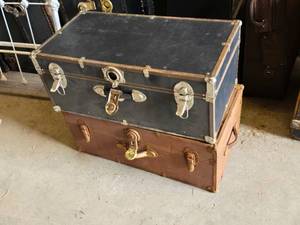Antique Trunk and More Modern Trunk