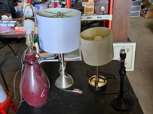 Lot of 4 Table Lamps with Various Designs