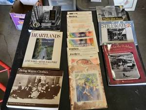 Lot of Minnesota-Themed Books and Magazines Including Lost Twin Cities by Larry Millett, Heartlands An American Odyssey, and Metro Newspaper Services