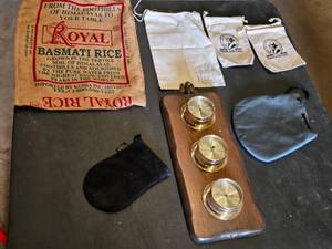 Assorted Bags and Nautical Weather Station with Accessories