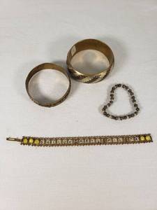 Assorted Vintage Jewelry Including Bracelets and Bangles