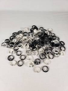 Lot of Black and White Resin Rings