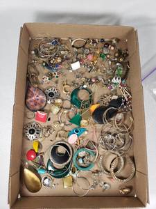 Mixed Jewelry Lot including Earrings, Bracelets, and Brooches Various Styles