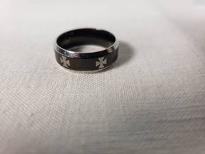 Spikes Stainless Steel Ring with Maltese Cross Design
