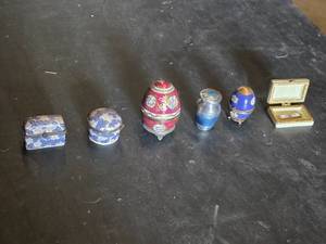 Decorative Porcelain Trinket Boxes, Mini Urn and Decorative Chest