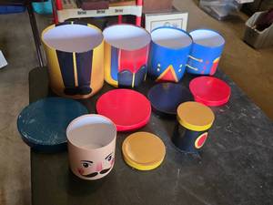 Set of Nutcracker-Themed Decorative Nesting Boxes and Lids