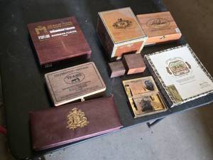 Lot of Cigar Boxes Including La Aroma de Cuba and Arturo Fuente