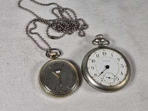 Milan and Waltham (no glass) Pocket Watches - Untested