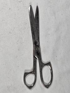 Antique Engraved Steel Scissors by Brunhill USA