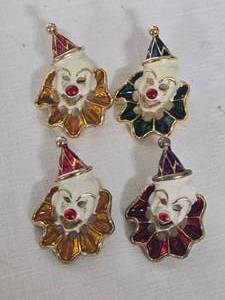 Lot of 4 Clown Broaches