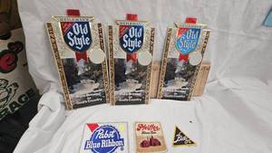 Heilmans Old Style Cardboard Table Tents and Patches, Pfeiffers, Blatz, PBR