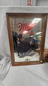 Miller High Life Bar Mirror-Black Bear