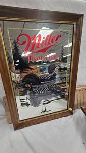 Miller High Life Bar Mirror-Common Loon
