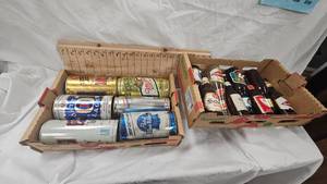 Lot of Vintage Beer Bottles and Larger Beer Cans