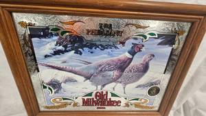 Old Milwaukee Wildlife Series Beer Mirror The Pheasant