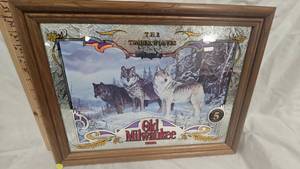 Old Milwaukee Wildlife Series Beer Mirror Timberwolves