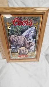 Coors Nature Series Beer Mirror Grizzley Bear
