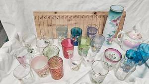Lot of Various Handpainted Glasses