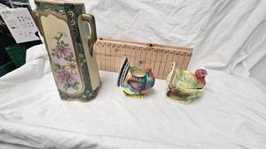 Turkey Planters and Dish, and Pitcher