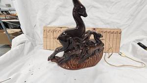 Ceramic Console TV Lamp, Mid Century