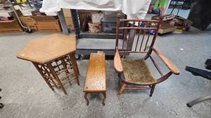 RattanWicker Childs Chair, Wood Childs Chair, Coffee Table