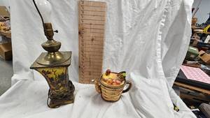 Vintage Ceramic Chicken Teapot, Vintage Art Noveau Style Lamp Base