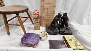 Spelter Style Bookends, Stack Blocks and Misc