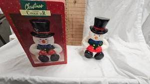 Christmas Themed Ceramic Cookie Jar