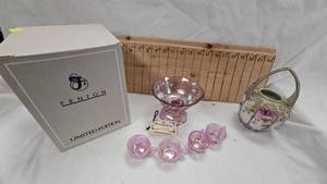 Fenton Dusty Rose Miniature Punch Set wBox