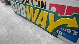 Subway Polymer Sign(Like New) Approx 8x2