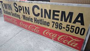 Twin Spin CinemaCocacola Advertising Sign