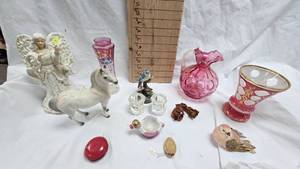 Fenton Cranberry Vase, Antique Glass Vase and More