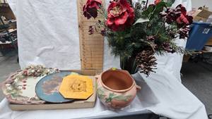 Roseville Vintage Planter and Christmas