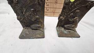 Bronze Bookends, Garden Maiden