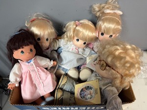 Five Vintage Precious Moments Dolls Including Missy, Mommy I Love You and Philip