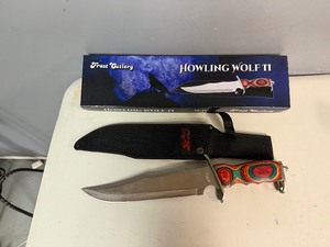Frost Cutlery Howling Wolf II 16 1/2" Bowie Stainless Steel Blade, Frost Wood Handle