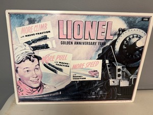 1950 Lionel Golden Anniversary Year Tin Sign (1993 Production Date) 16 12 x 12 12