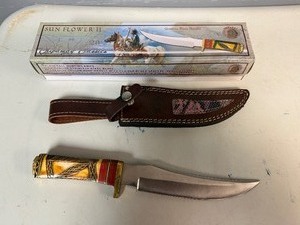 Chipaway Cutlery Sunflower II Knife Genuine Bone Handle 12 Overall