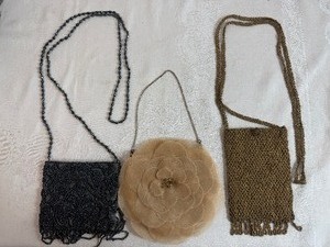 Three Vintage Small Beaded Bags (Moyna, Noir)