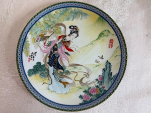 Beautiful Pao-chai Collector Plate from the Beauties of the Red Mansion Series by Master Artisan Zhoo Huimin