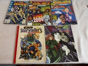 Three Vintage Comic Books and Two Exalted Storytellers Companion Book and Folder