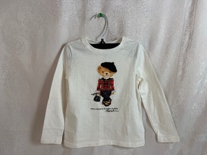 Ralph Lauren Girls 44T Ivory Polo Bear Long Sleeve Top. Never Warn.  Retail Prize $121