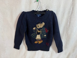 Ralph Lauren Girls 44T Navy Polo Bear Sweater (never worn)